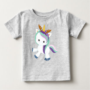 Julmajs, Cute Unicorn, Antlers, Julafton T Shirt