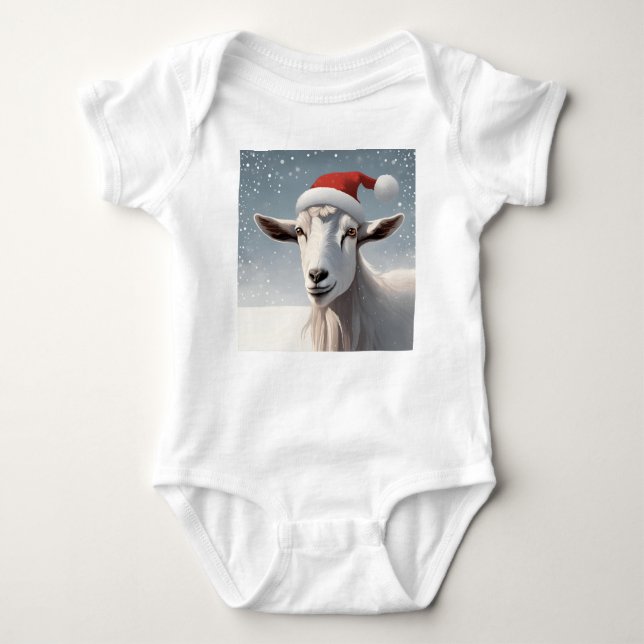 Julmål med Snowy Background Santa Hat T Shirt (Framsida)