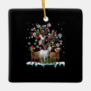 Julmål på Träd Santa Goat Älskare Julgransprydnad Keramik