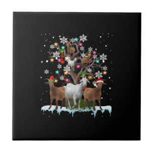 Julmål på Träd Santa Goat Älskare Kakelplatta