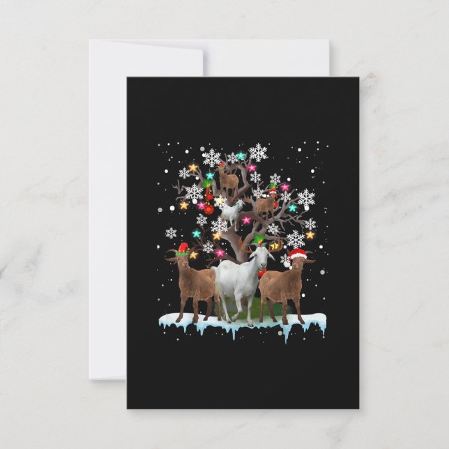 Julmål på Träd Santa Goat Älskare OSA Kort (Framsida)