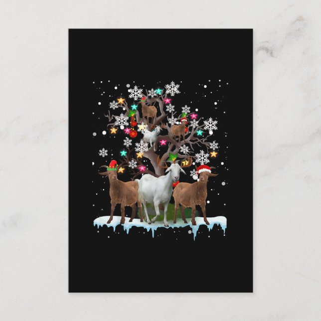 Julmål på Träd Santa Goat Älskare Tilläggskort (Framsida)