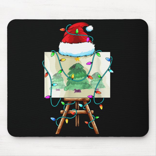 Julmålar Design _ Santa Xmas Målare Konstnär Musmatta (Framsidan)