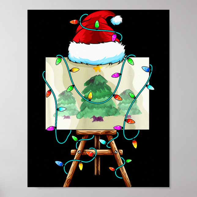 Julmålar Design _ Santa Xmas Målare Konstnär Poster (Framsidan)