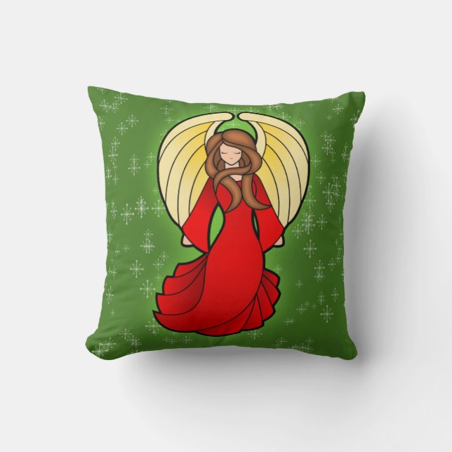 Julmålat glassängel kudde (Framsida)