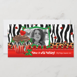 Julmall Cute Cupkaka Zebra Leopard 2 Julkort