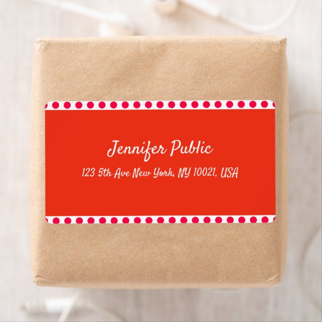 Julmall Handskriven Red White Shipping Fraktsedel (Insitu)