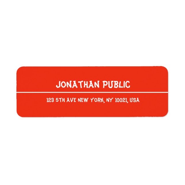 Julmall Handskriven röd Returadress Returadress Etikett (Framsidan)