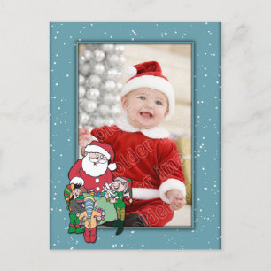 Julmall med Santa och Elf Helg Vykort