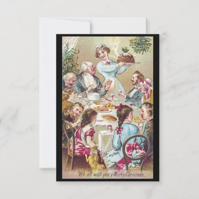 Julmålning från svunna tider - Högtidsmiddag Inbjudningar (Framsida)