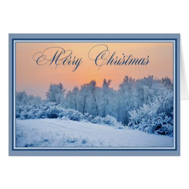 Julmålning Snö Hälsningskort (Framsidan Horizontal)