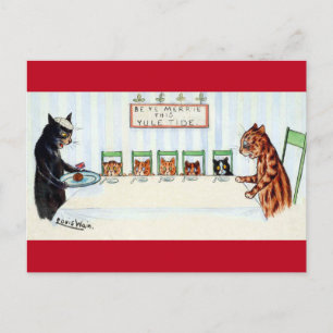 Julmåltid, Louis Wain Helg Vykort