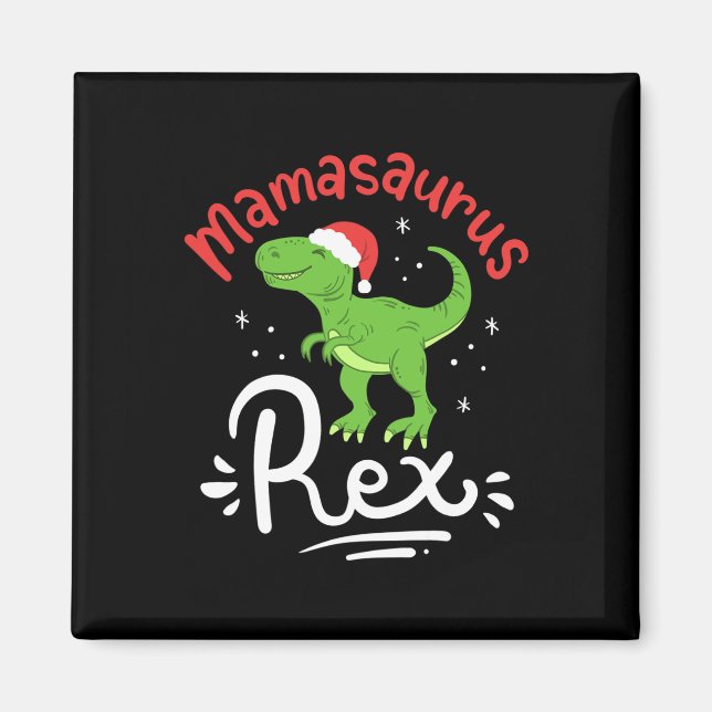 Julmamma Saurus Rex Dinosaur Moder Xmas  Magnet (Framsidan)