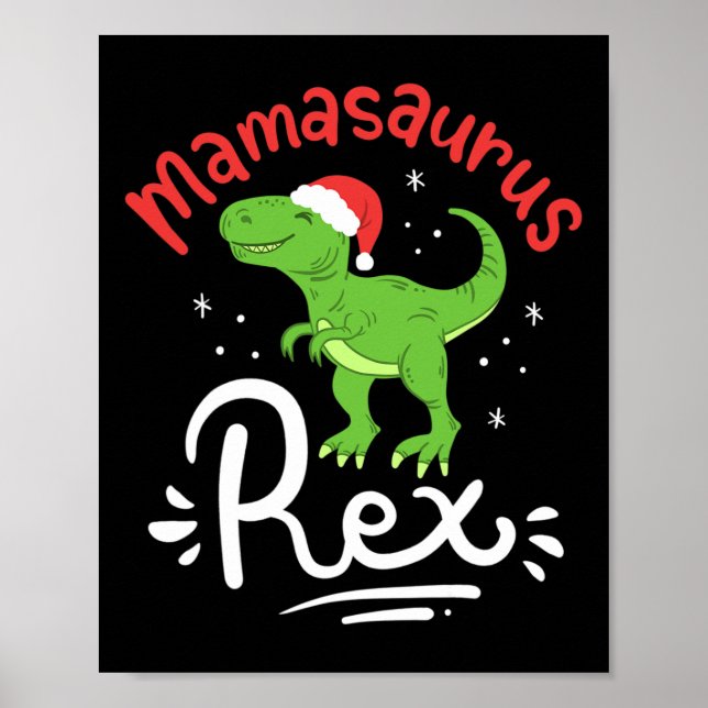 Julmamma Saurus Rex Dinosaur Moder Xmas  Poster (Framsidan)