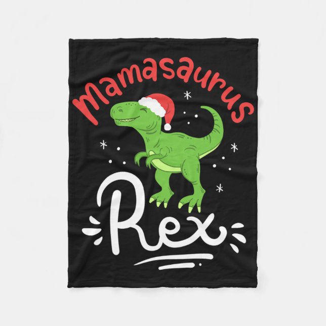 Julmamma Saurus Rex Dinosaur Mor Xmas Fleecefilt (Framsidan)
