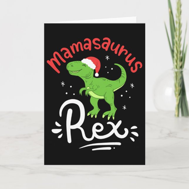 Julmamma Saurus Rex Dinosaurie Mamma Xmas  Kort (Framsida)