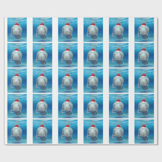 JulManatee som slår in papper Presentpapper