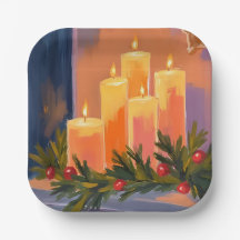 Julmantel Ljusstakar Girlang Målade Högtider