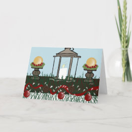 Julmantel med ljus, Pinecones, prydnadsföremål Kort