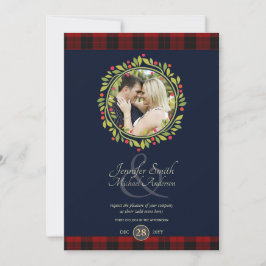 Julmarblå Bröllop PHOTO Buffalo Play Inbjudningar