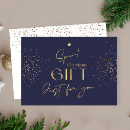 Julmarinblått Guld Glitter-intyg