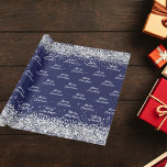 Julmarinblått silver elegant presentpapper<br><div class="desc">papper förpackning av elegant,  klassisk,  glamorös och stil party. En marin blå bakgrund dekorerad med faux silver konetti Text: God jul</div>