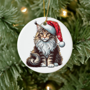 Julmarinkatten, jultomtekoks julgransprydnad keramik