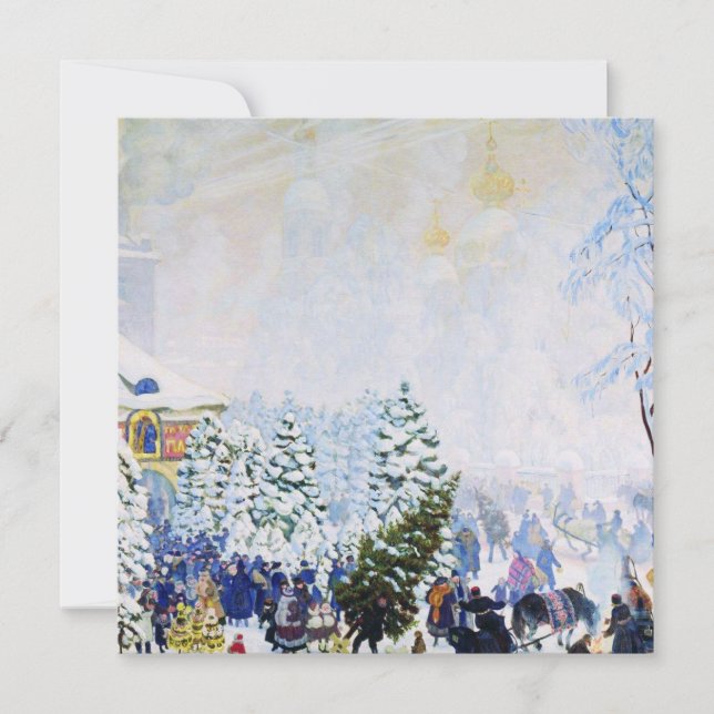 Julmarknad i Ryssland (Boris Kustodiev) Kort (Framsida)