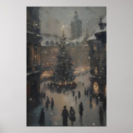 Julmarknad Konst Tryckbar Vinter Vintage Holi Poster