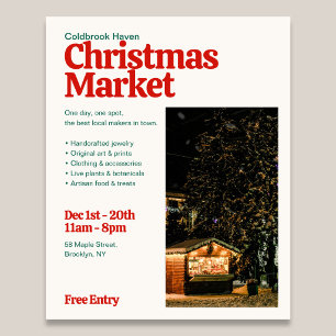 Julmarknad Retro Redaktionell Bild Flyer