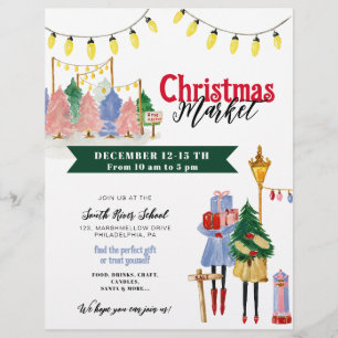 Julmarknaden, helgdag hantverksmässa reklamblad