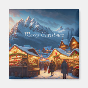 Julmarknaden i bergen - anpassningsbar magnet