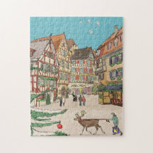 Julmarknaden Strasbourg Frankrike Retro-inspirerad