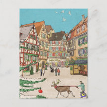 Julmarknaden Strasbourg Frankrike Retro-inspirerad