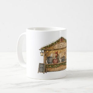 Julmarknadsmatstånd för semesterfestmatälskare kaffemugg