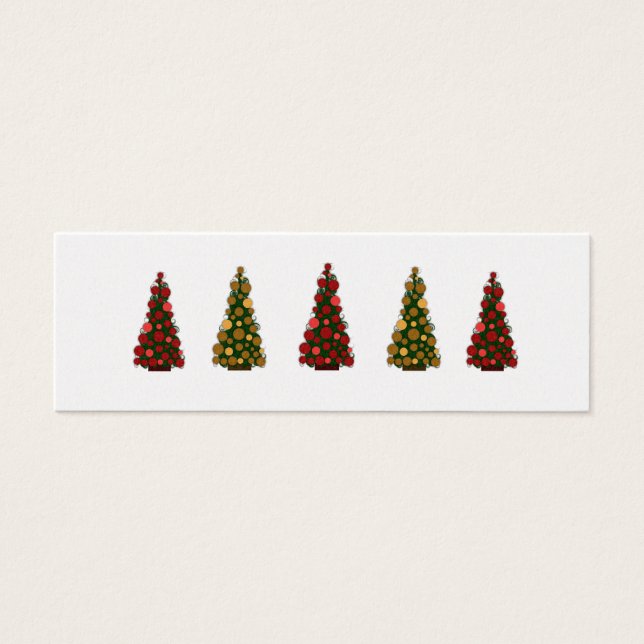 JulMärkrna Red och Guld Litet Visitkort (Framsidan)