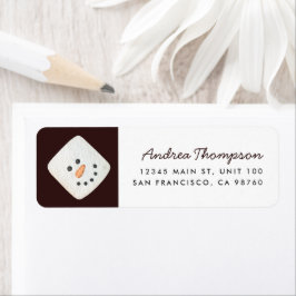 Julmarmallow Snögubbe Return-adressetikett Returadress Etikett