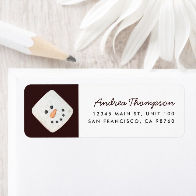 Julmarmallow Snögubbe Return-adressetikett Returadress Etikett (Insitu)