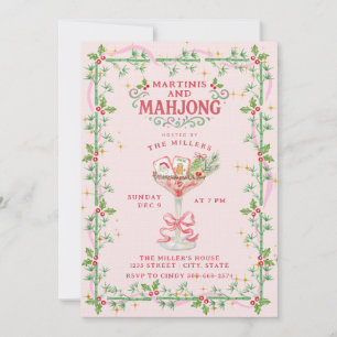 Julmartinis och Mahjong-fest Inbjudningar