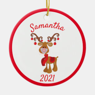 Julmask Rudolph Renen 2021 Julgransprydnad Keramik