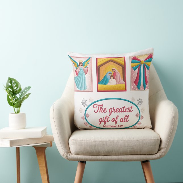 Julmaskinsbroderidesign – Ängel,  Kudde (Stol)