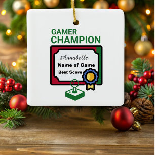 Julmästare Gamer Red and Grönt Julgransprydnad Keramik