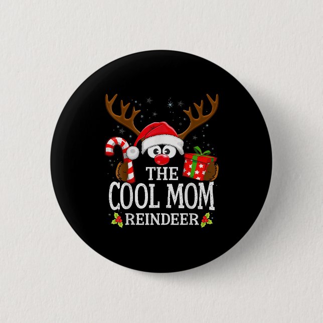 Julmatchande den coola mamman renfamilj  knapp (Framsida)