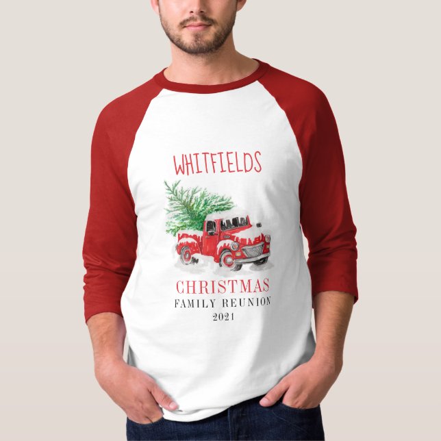 Julmatchande familj för Julmatchande Helgdag T Shirt (Framsida)