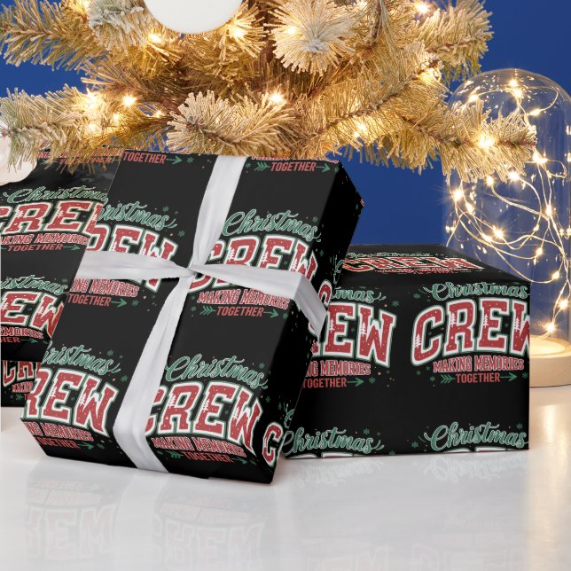 Julmatchande familjebesättning Skapar minnen Presentpapper (Helgdagar)