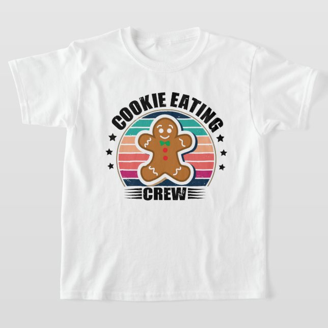 Julmatchande familjecookie Eating Crew T Shirt (Laydown)