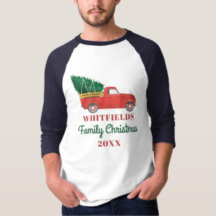 Julmatchande familjen Reunion Red Lastbil T Shirt