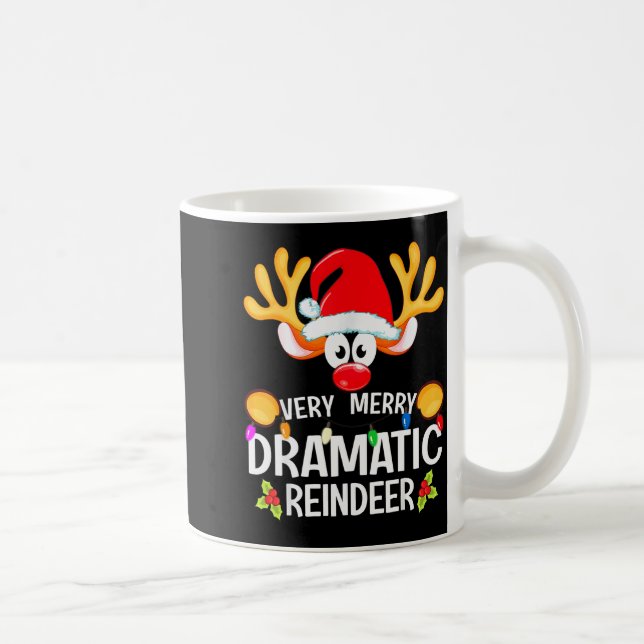 Julmatchande Mycket Glada Dramatiska Renar  Kaffemugg (Höger)