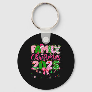 Julmatchande T-shirt för familjen 2025 Xmas Pyjama Nyckelring