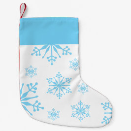 Julmatchen med Blue Snöflingor. Liten Julstrumpa